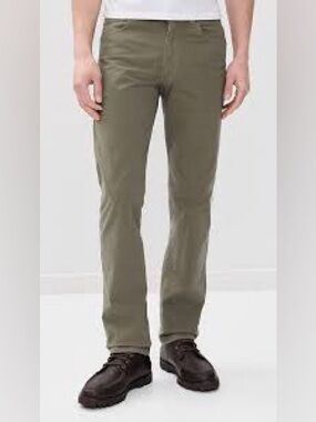 Men's Olive Green Slim Straight Pants